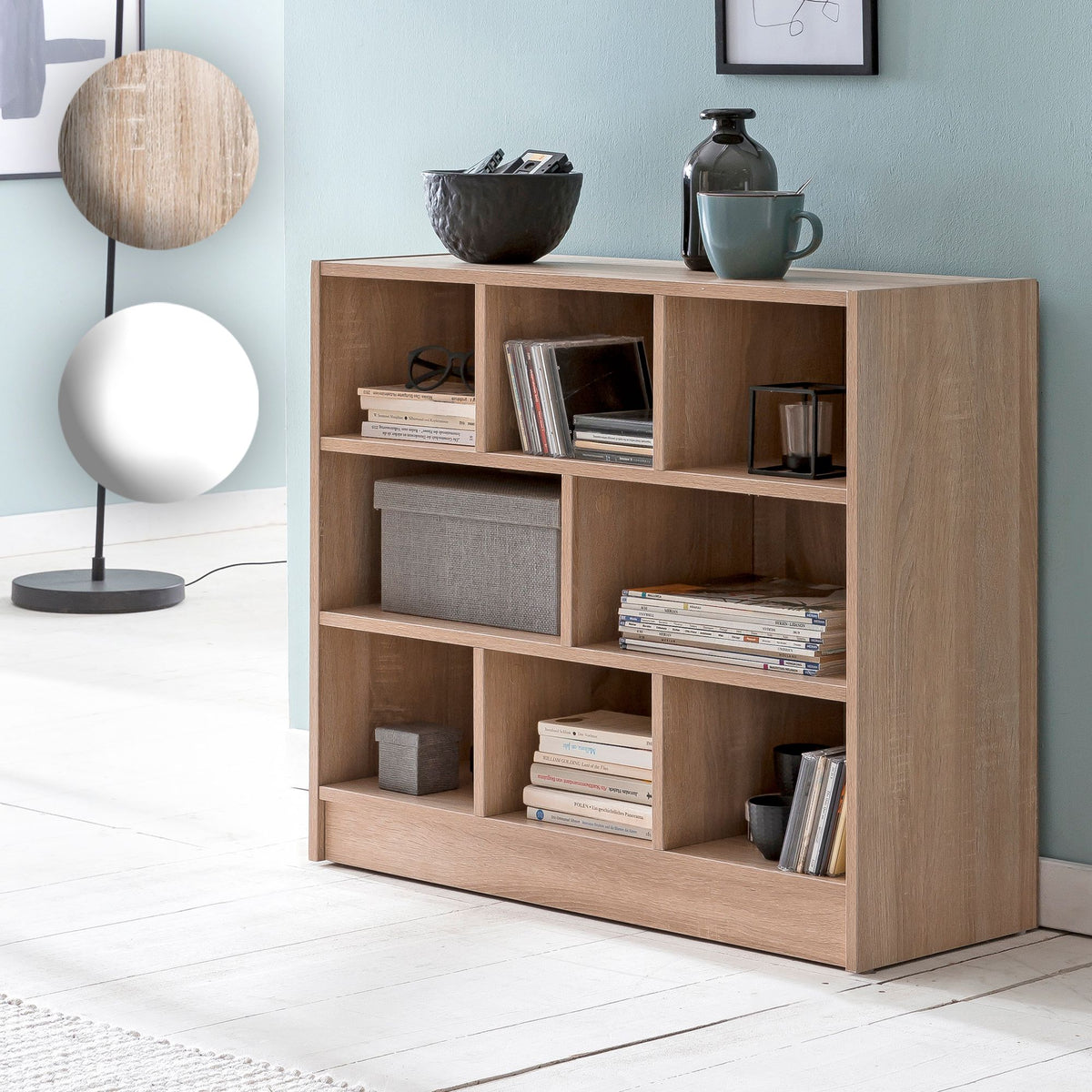 Bücherregal 80x68,5x29,5 cm Regal Standregal modern, Flurregal Schuhregal schmal